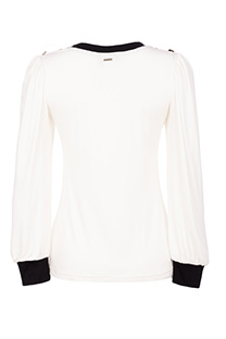 Ženska majica dugih rukava sa okruglim izrezom i kontrastnim rubom Tiffany Production